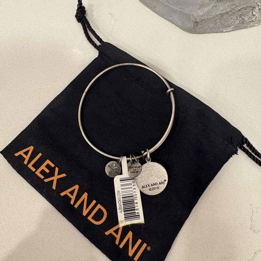 Alex and Ani Silver Charm Bracelet- Letter C